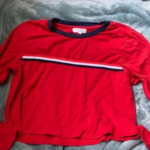 Red long sleeve crop top